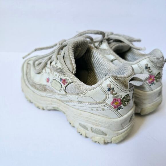 Sketchers D'lites Platform Sneakers Play Condition size 11 Floral Embroidered - Picture 14 of 15